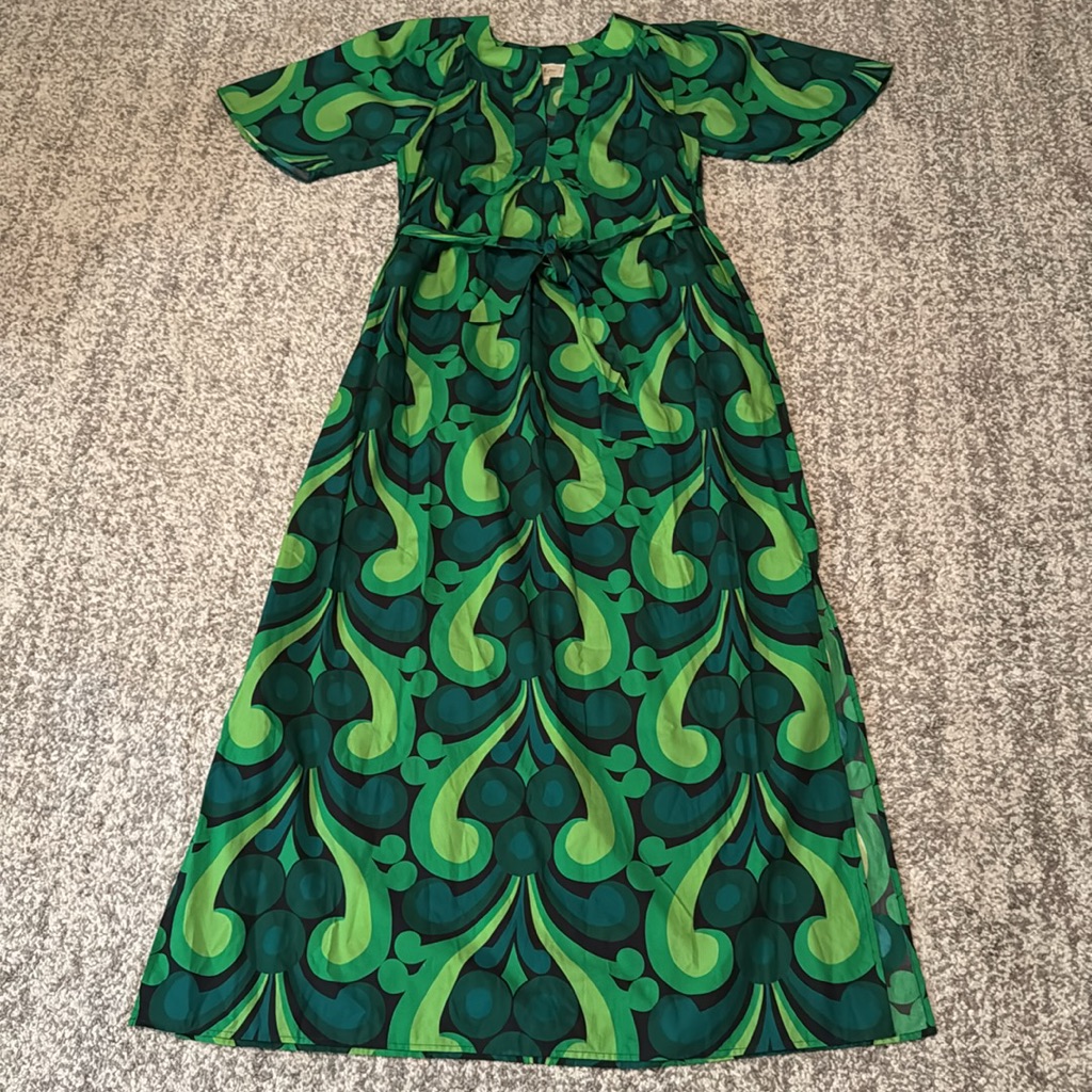 Flora Bea Nyc Printed Maxi Belted Dress Size Small Nwt $349 Retail
